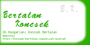 bertalan koncsek business card